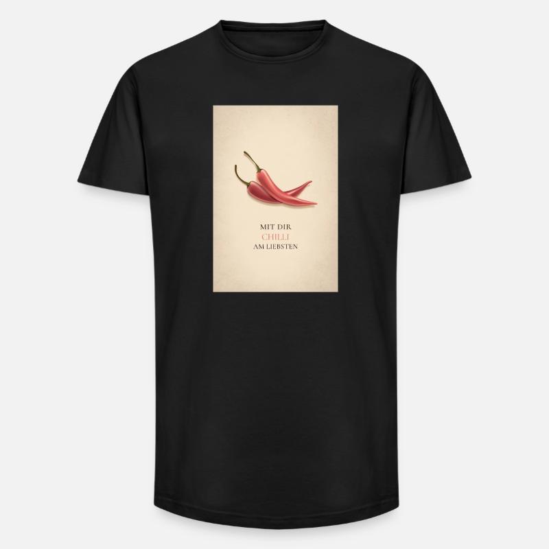 Mit dir Chilli am liebsten - Long Fit Männer T-Shirt - Schwarz