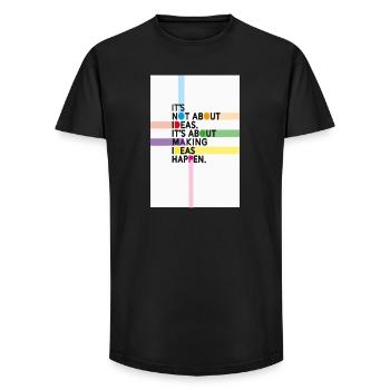 It's Not About Ideas It's About Making Them Happen - Long Fit Men's T-Shirt - black - Front - AI Model Male 185 light (185cm)