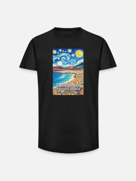 Las Palmas de Gran Canaria Spain - Long Fit Men's T-Shirt - black