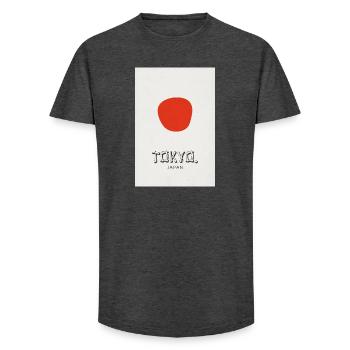 Affiche Tokyo – Déclaration de design moderne - T-shirt coupe longue homme - charbon - Devant - AI Model Male 185 light (185cm)