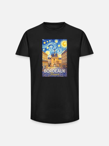 Bordeaux, France - Long Fit Men's T-Shirt - black