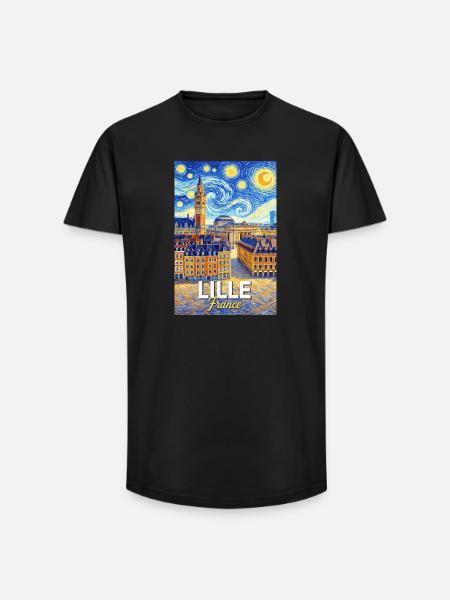 Lille, France - Long Fit Men's T-Shirt - black