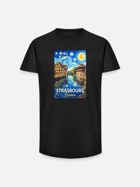 Strasbourg, France - Long Fit Men's T-Shirt - black