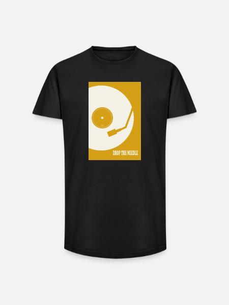 Drop The Needle Turntable Poster - Long Fit Men's T-Shirt - black