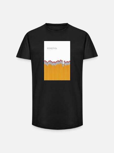 Perfection Minimalist Irony Design - Long Fit Men's T-Shirt - black