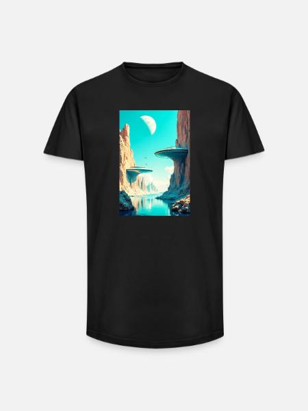 Humanity Finally Finds Its New Home in Space - Long Fit Men's T-Shirt - black