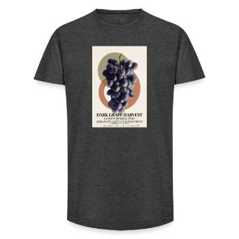 Dark Grape Harvest - Long Fit Men's T-Shirt - charcoal grey - Front - AI Model Male 185 light (185cm)