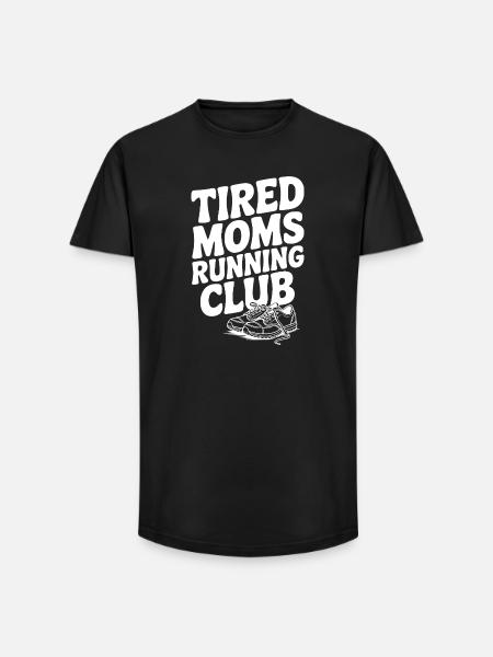 Tired Moms Running Club - Long Fit Men's T-Shirt - black