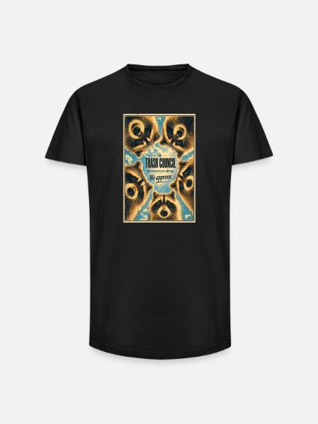 Plakat des Waschbärenrats - Long Fit Männer T-Shirt - Schwarz