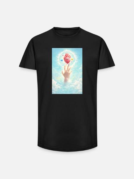 Herzballon im Himmel - Long Fit Männer T-Shirt - Schwarz