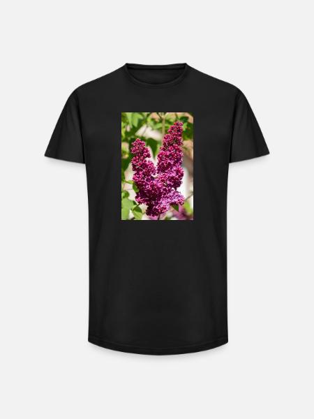 Blooming lilac in spring garden - Long Fit Men's T-Shirt - black
