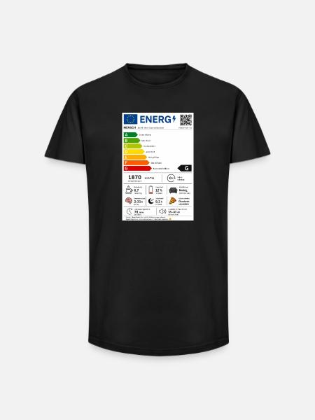 Energy - Long Fit Männer T-Shirt - Schwarz