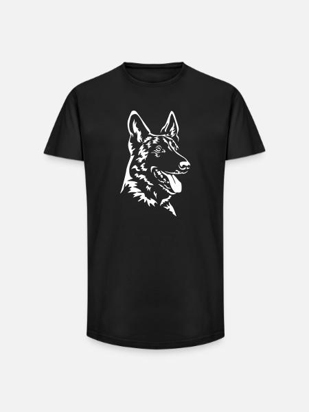 Malinois head "Black Edition" - Long Fit Men's T-Shirt - black