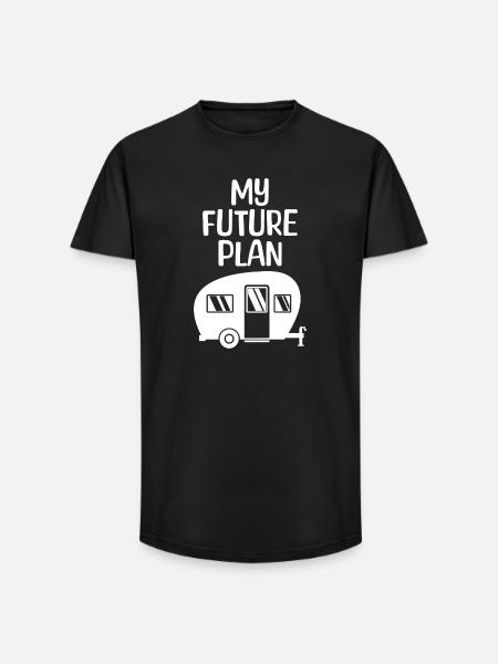 Wohnmobil Wanderer Statement Camping Camper - Long Fit Männer T-Shirt - Schwarz