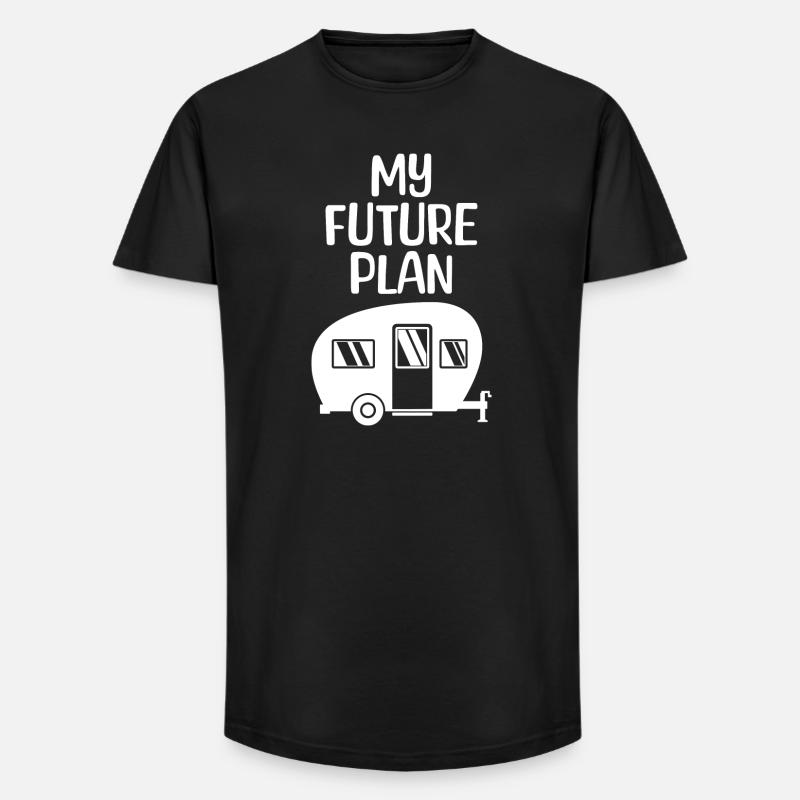 Wohnmobil Wanderer Statement Camping Camper - Long Fit Männer T-Shirt - Schwarz