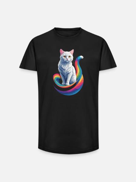 Chat mignon - T-shirt coupe longue homme - noir