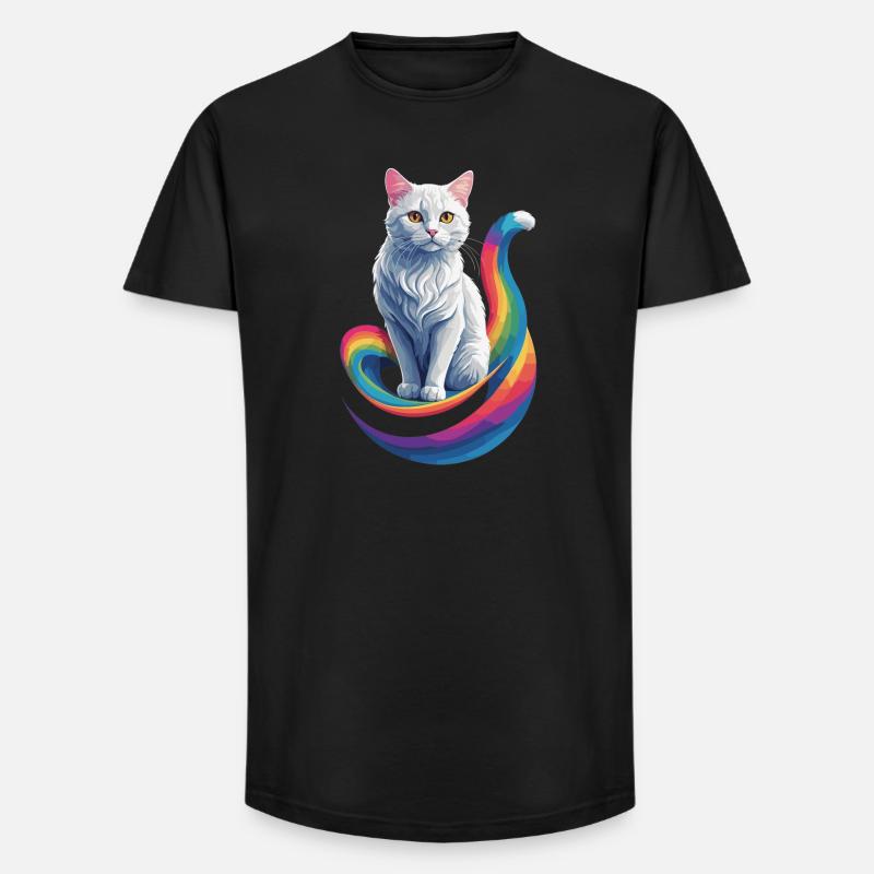 Süße Katze - Long Fit Männer T-Shirt - Schwarz