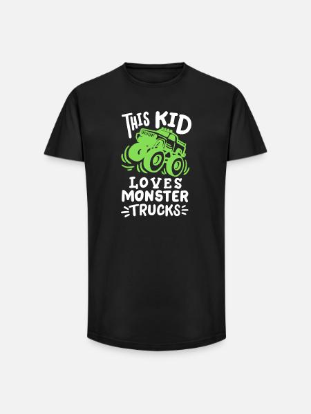 Monstertrucks für Kinder - Long Fit Männer T-Shirt - Schwarz