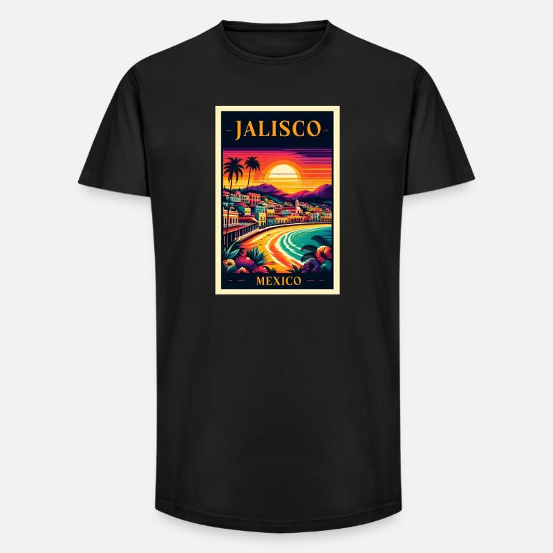 Jalisco Mexico sunset design - Long Fit Men's T-Shirt - black