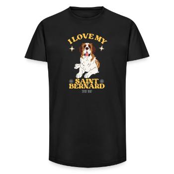 Saint Bernard huge dog giant breed lying dog - Long Fit Men's T-Shirt - black - Front - AI Model Male 185 light (185cm)