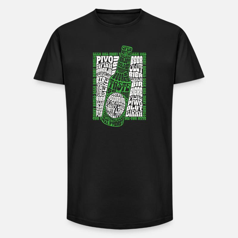 Bier - Long Fit Männer T-Shirt - Schwarz
