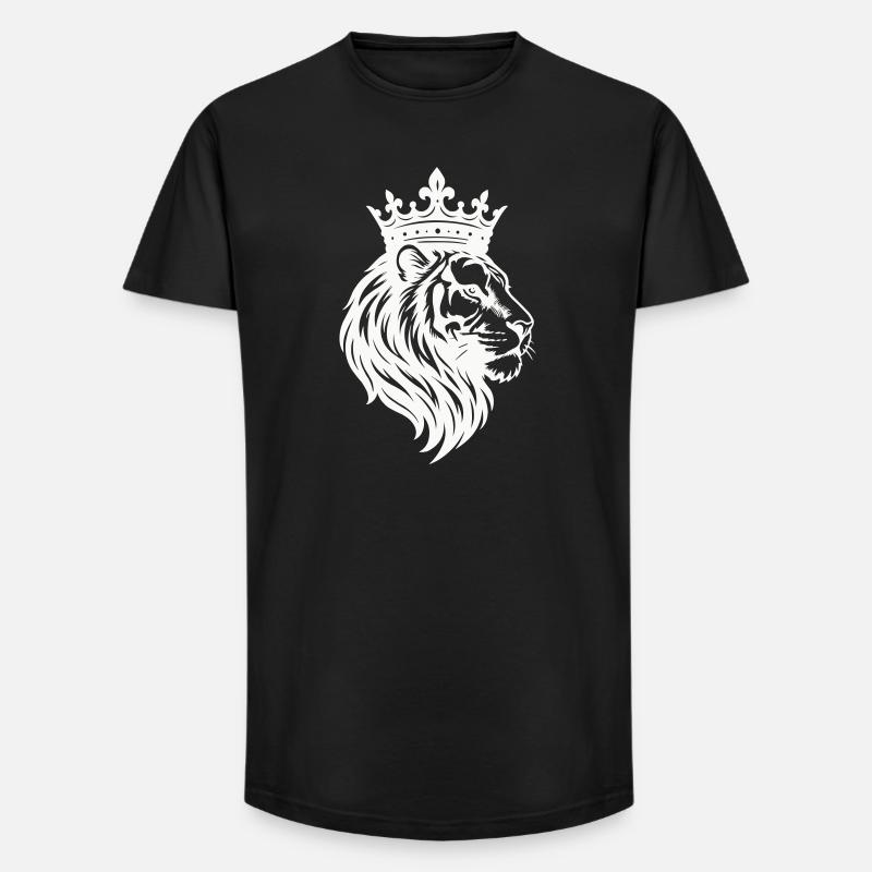 Löwe Krone King - Long Fit Männer T-Shirt - Schwarz