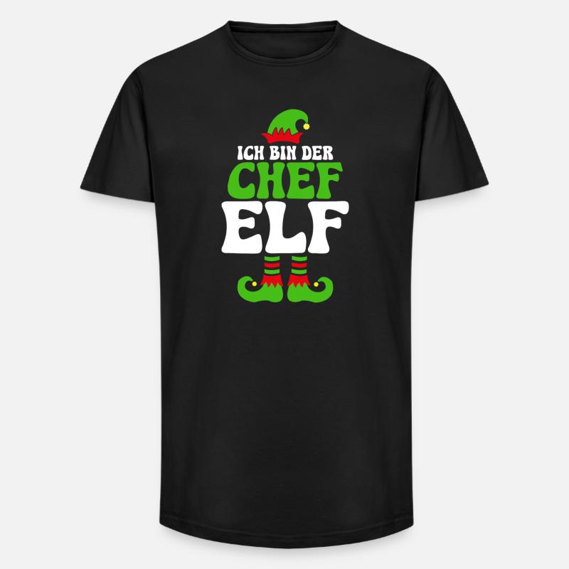 Ich bin der Chef Elf - Long Fit Männer T-Shirt - Schwarz