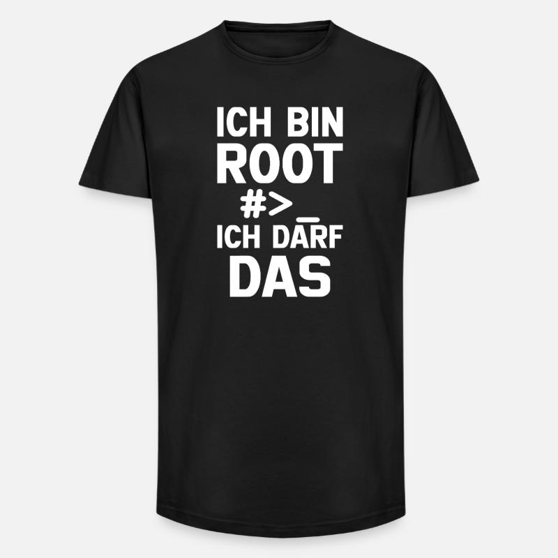 Je suis Root – Sans permission - T-shirt coupe longue homme - noir