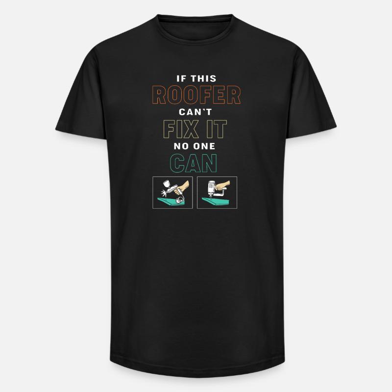 Dachdecker - Long Fit Männer T-Shirt - Schwarz