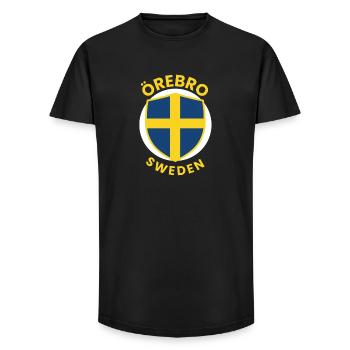 Örebro Sköld, Suède - T-shirt coupe longue homme - noir - Devant - AI Model Male 185 light (185cm)
