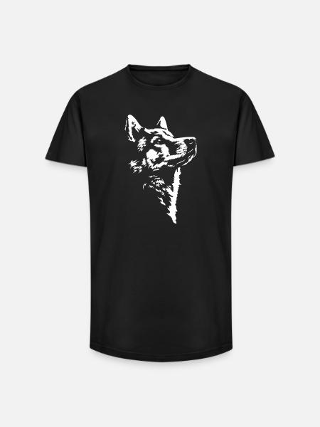 Finnish Spitz Silhouette Dog Dog Wilsigns - Long Fit Men's T-Shirt - black