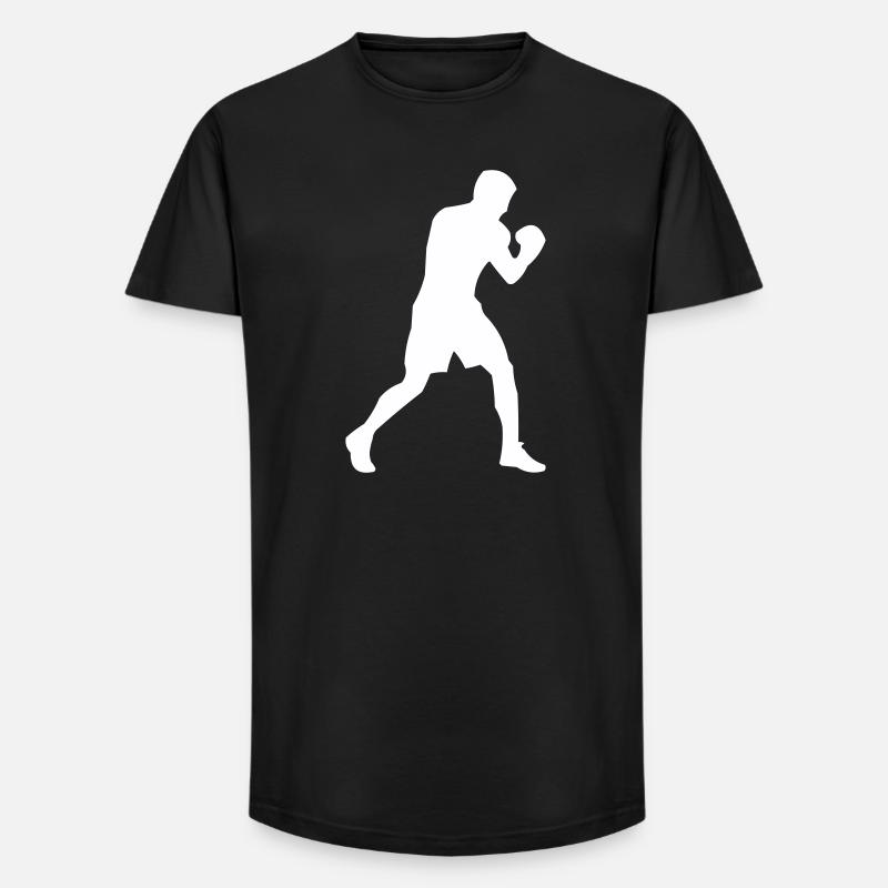 Boxer silhouette in motion - Long Fit Men's T-Shirt - black