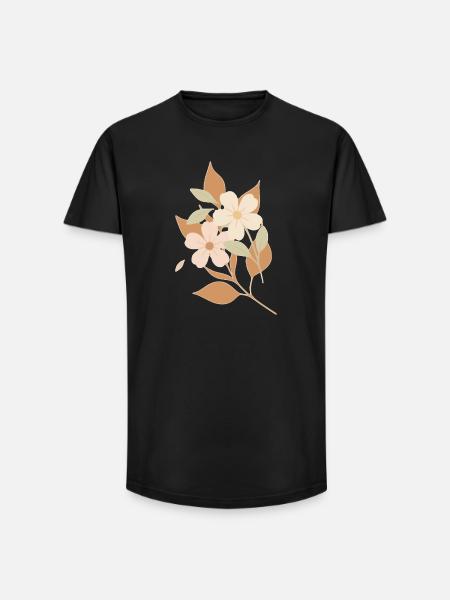 Drawn flowers - Long Fit Men's T-Shirt - black