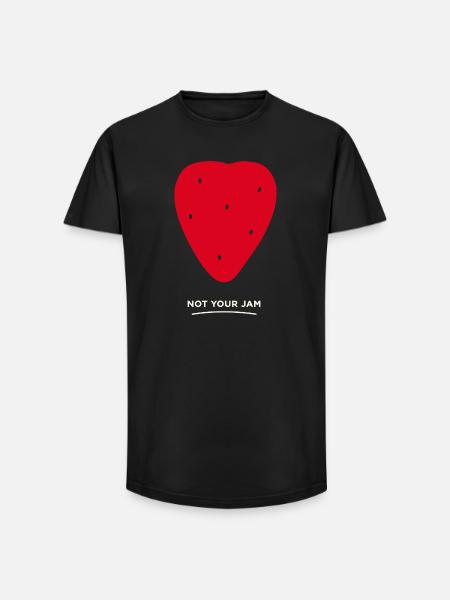 Unruly Strawberry – Not Your Jam - Long Fit Men's T-Shirt - black