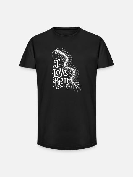 Scolopender Love - T-shirt coupe longue homme - noir