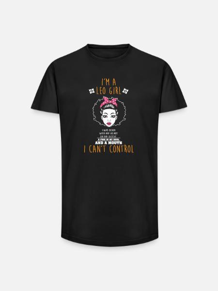 Zodiac sign Leo - Long Fit Men's T-Shirt - black