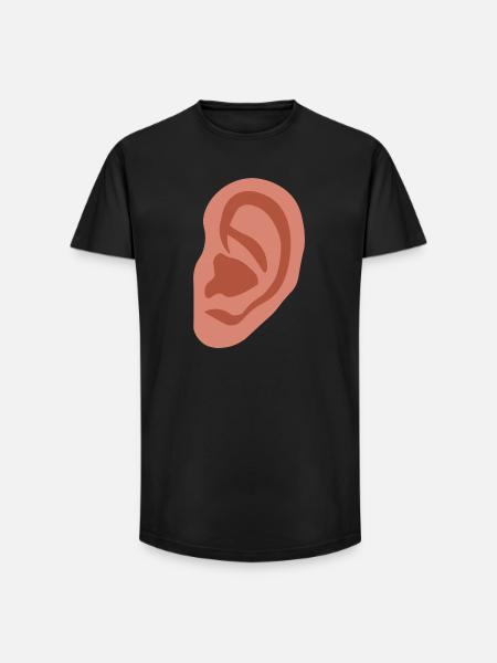Big ear - Long Fit Men's T-Shirt - black