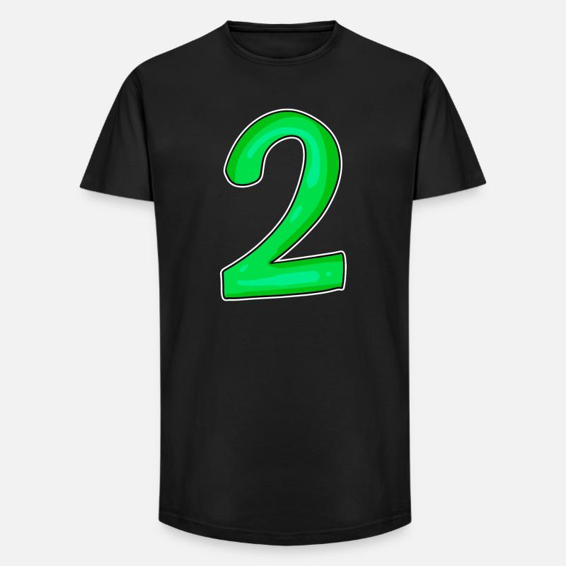 2 - Long Fit Men's T-Shirt - black