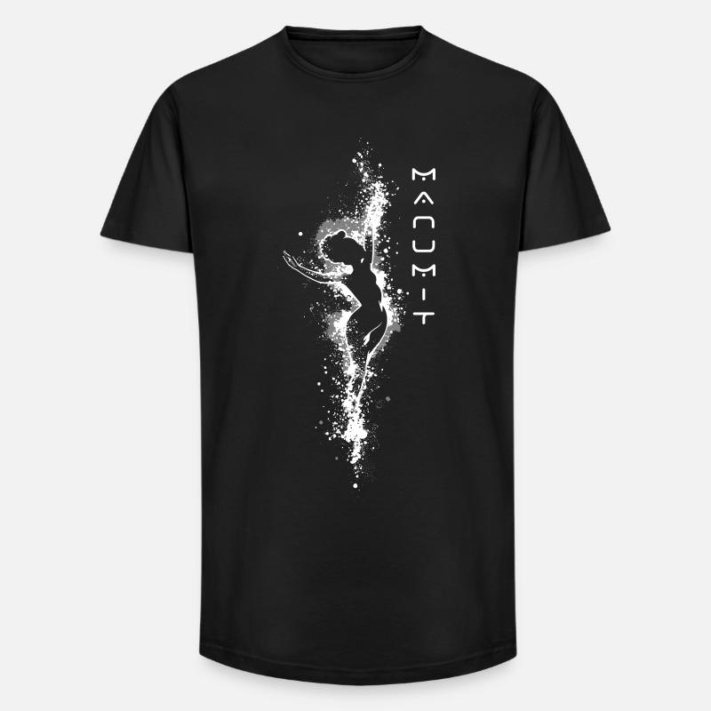 Manumit Single White Design - Long Fit Men's T-Shirt - black