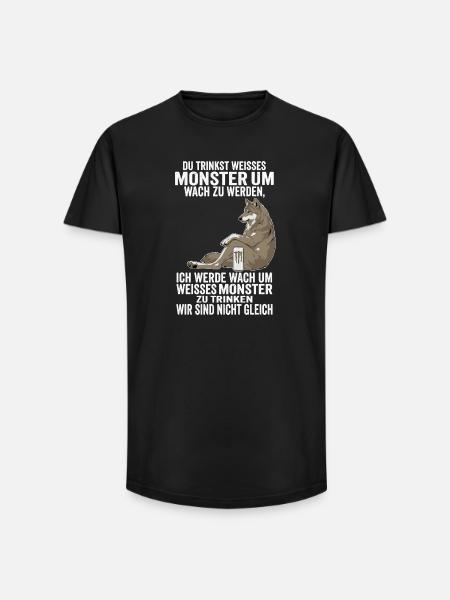 Sjov hvid monsterulv Vi er ikke ens - Long fit herre T-shirt - sort