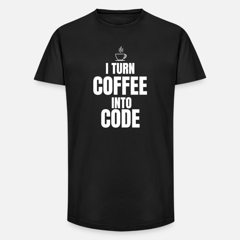 I Turn Coffee Into Code - Long Fit Men's T-Shirt - black
