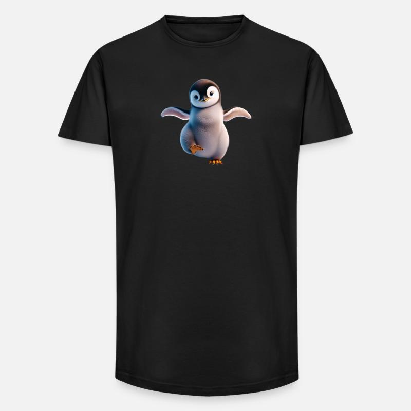 A happily dancing penguin - Long Fit Men's T-Shirt - black