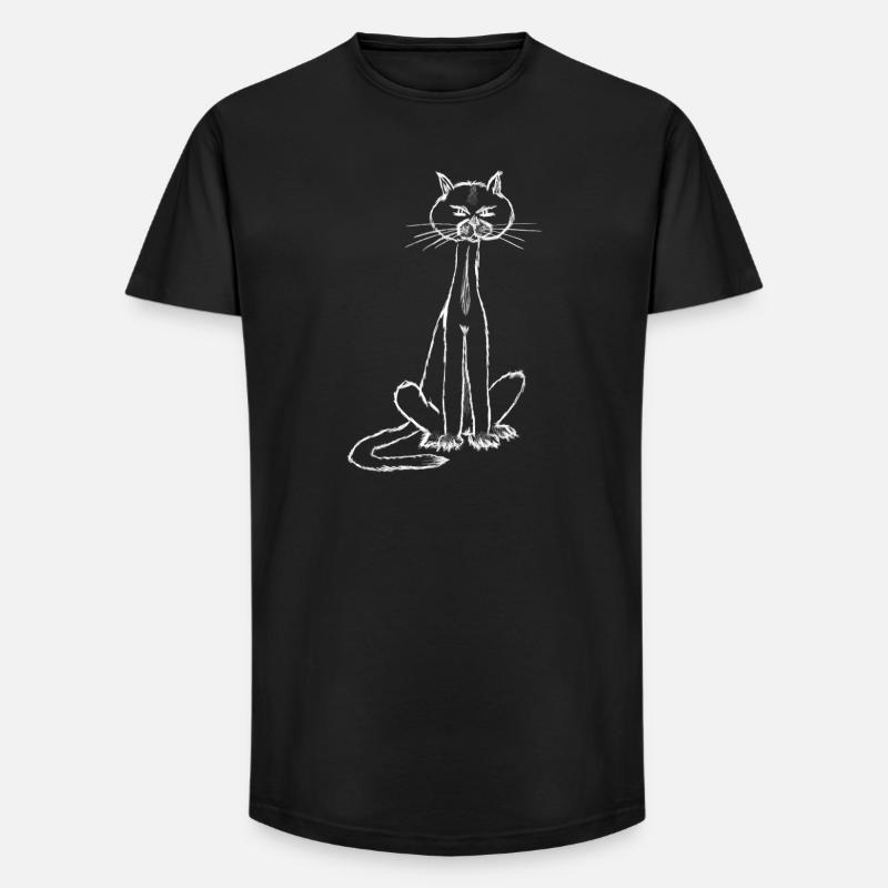 Ich bin der Kater…. - Long Fit Männer T-Shirt - Schwarz
