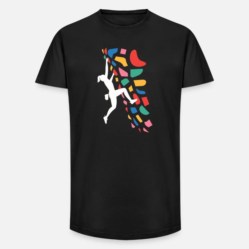 Boulder-Kletterer Bunte Griffe - Long Fit Männer T-Shirt - Schwarz