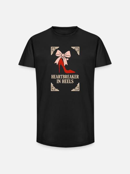 Coquette Aesthetic Bow Pattern Girly Pastel - Long Fit Men's T-Shirt - black