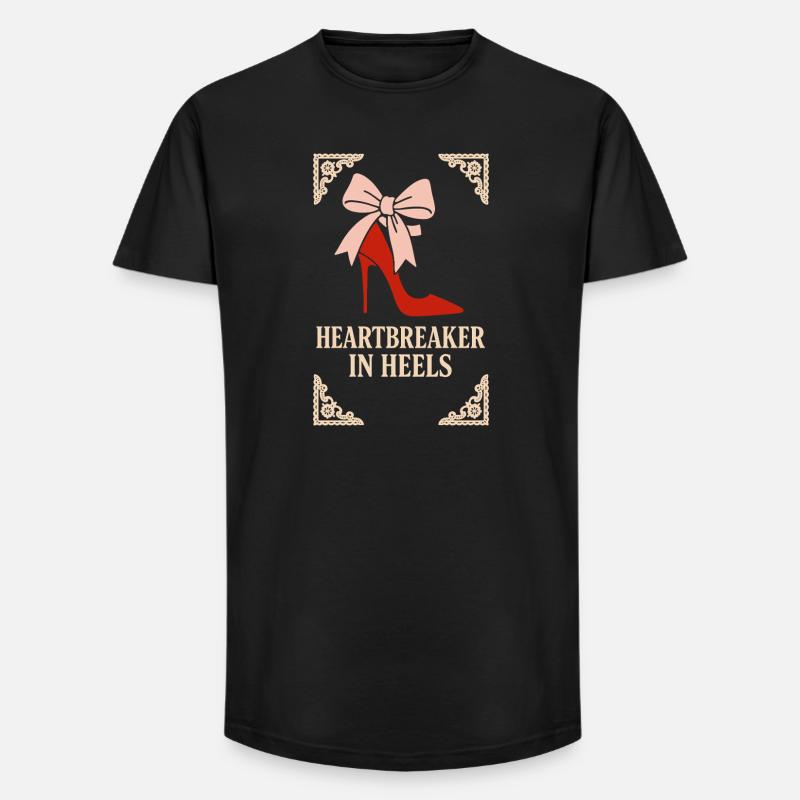 Coquette Aesthetic Bow Pattern Girly Pastel - Long Fit Men's T-Shirt - black