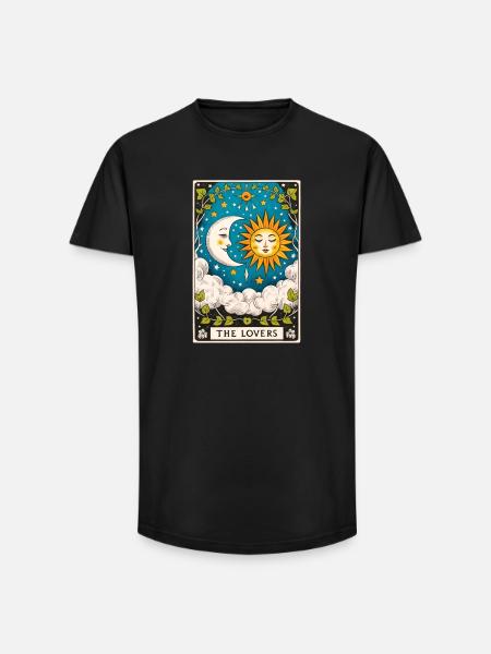 Lovers Tarot Sun Moon - Long Fit Men's T-Shirt - black