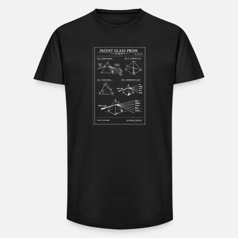Glasprisma-Bauplan - Long Fit Männer T-Shirt - Schwarz