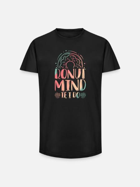 Restauration rapide en donuts - T-shirt coupe longue homme - noir