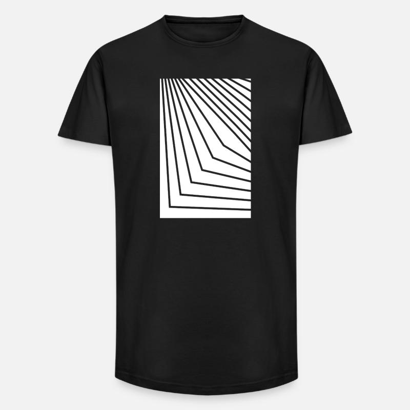 Angular Concentric Lines - Long Fit Men's T-Shirt - black